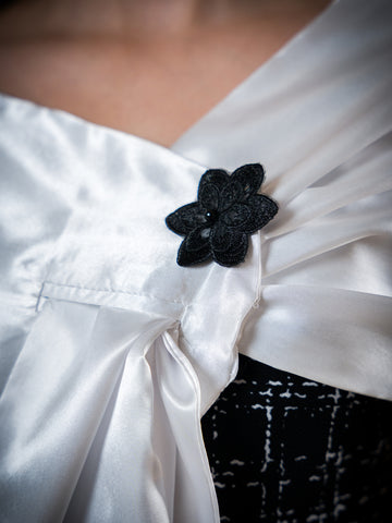 Ivory Satin Wrap Shawl