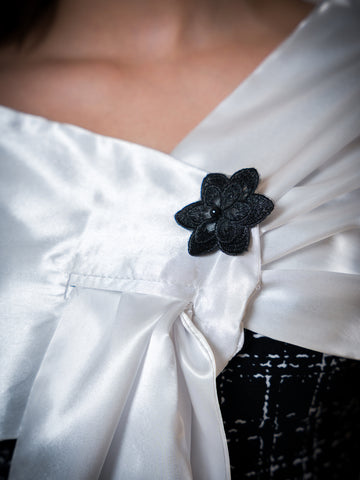 Ivory Satin Wrap Shawl