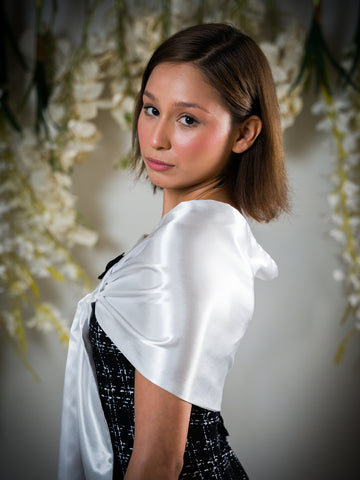 Ivory Satin Wrap Shawl
