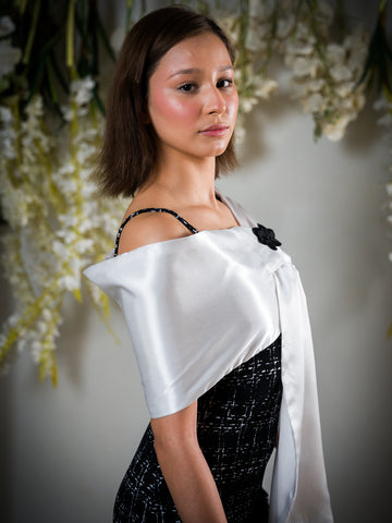 Ivory Satin Wrap Shawl