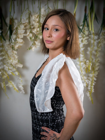 Embroidered Sheer Attachable Puff Sleeves