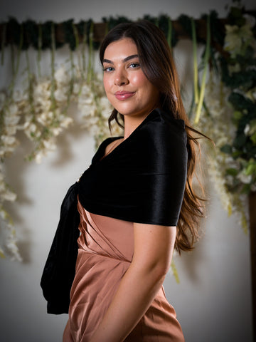 Elegant Black velvet Shoulder Wrap