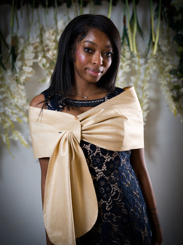 Silk/satin finish evening wrap