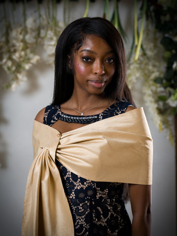 Silk/satin finish evening wrap