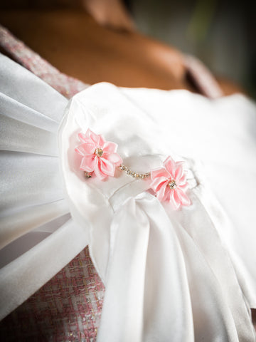 White Saten wrap double sided.