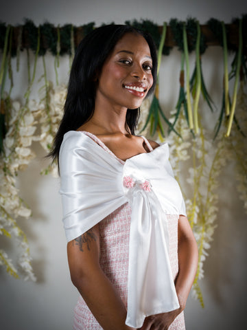 White Saten wrap double sided.