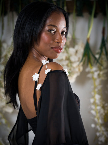 Sheer attachable black Sleeves with fancy fasteners!