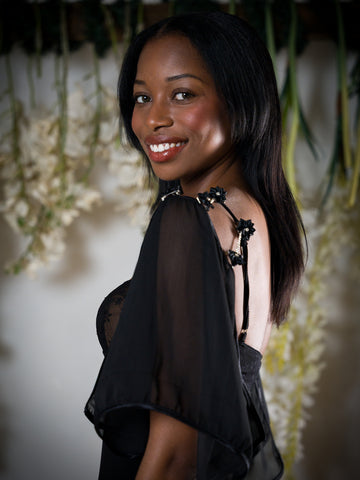 Sheer attachable black Sleeves with fancy fasteners!